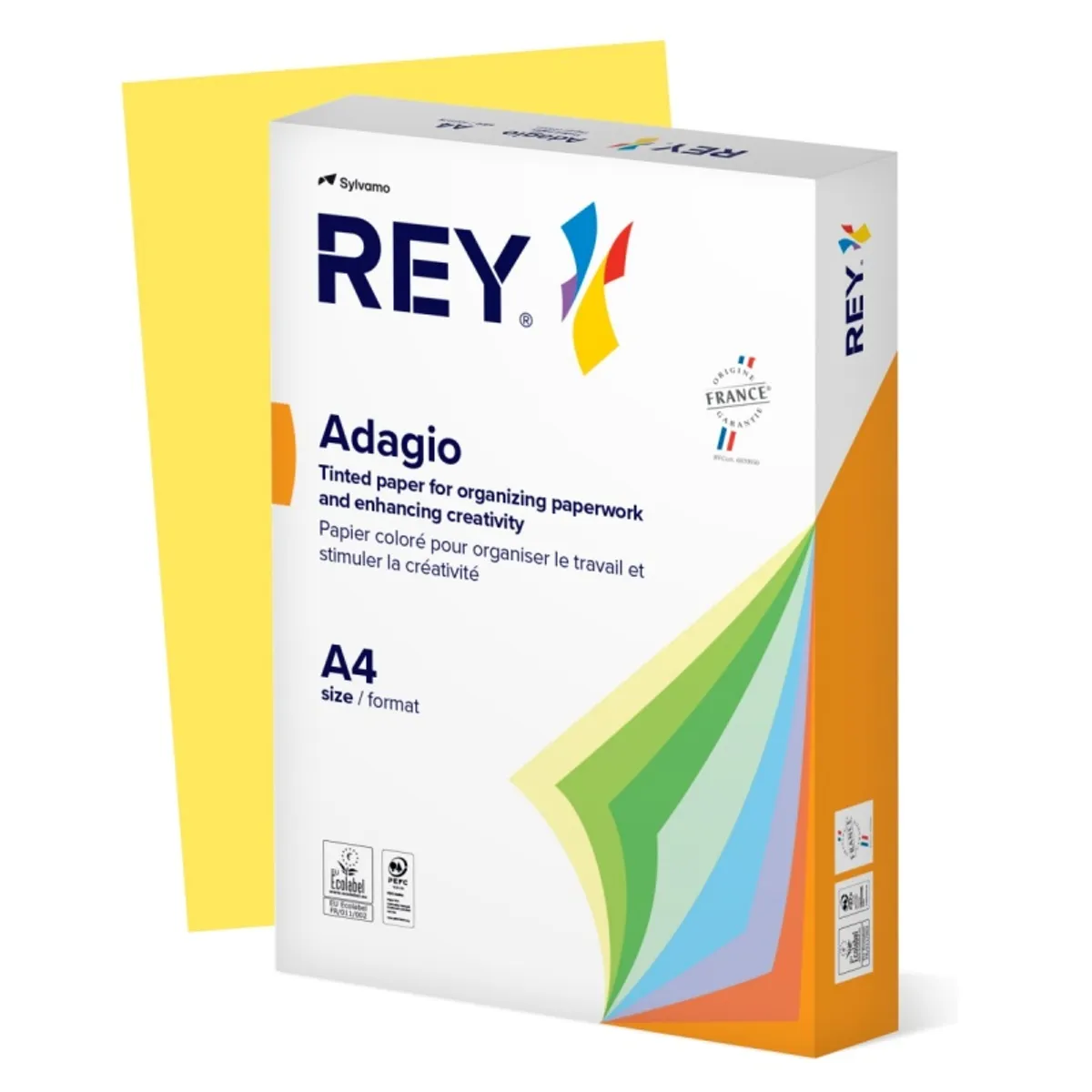 Копирна хартия REY Adagio, A4, 80 г, наситен цвят Citrus (58), пакет 500 л.