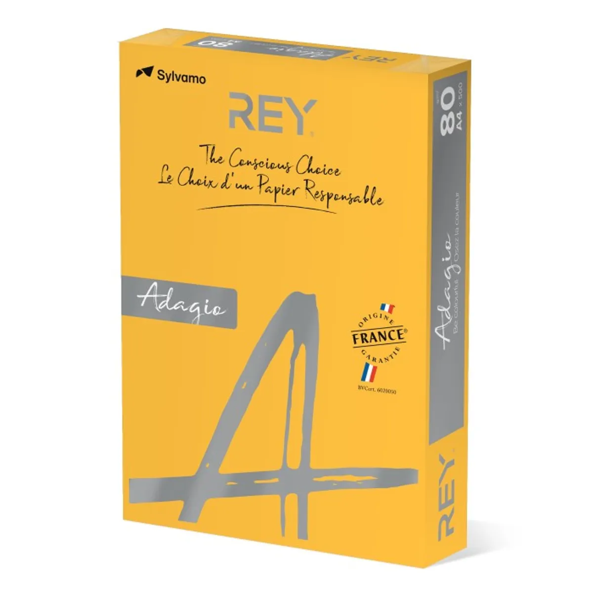 Копирна хартия REY Adagio, A4, 80 г, наситен цвят Gold (60), пакет 500 л.