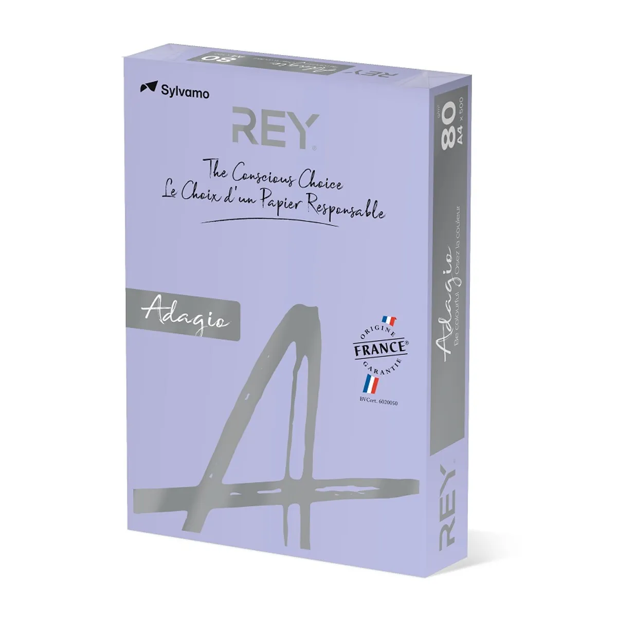 Копирна хартия REY Adagio, A4, 80 г, наситен цвят Lavender (61), пакет 500 л.