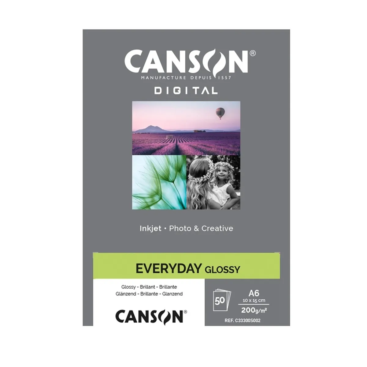 Фотохартия Canson Every Day Glossy, гланц, 100х150 мм, 200 г, за inkjet, пакет 50 л.