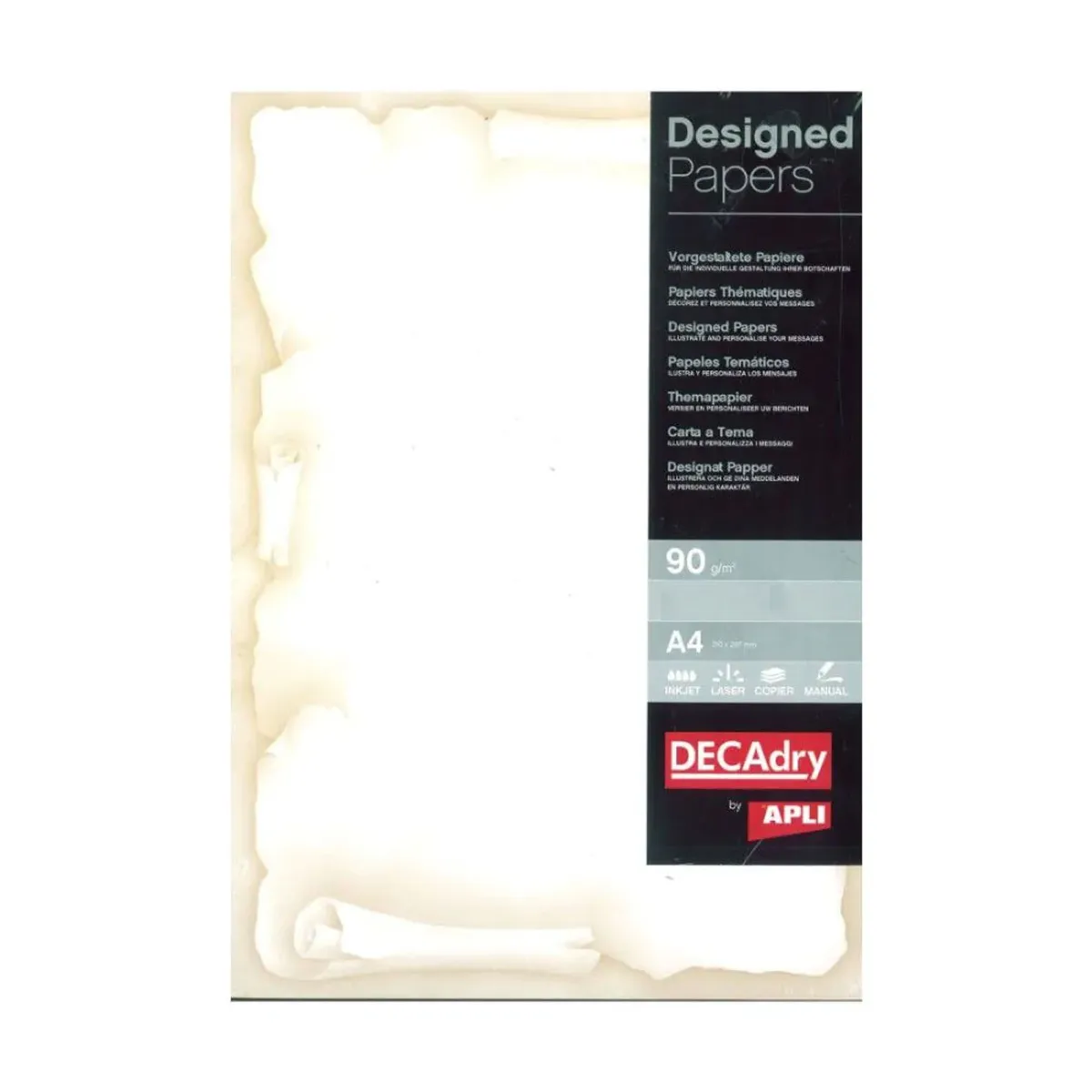 Дизайн хартия DECAdry Classic тип пергамент, А4, 95 г, бежова, 25 л.