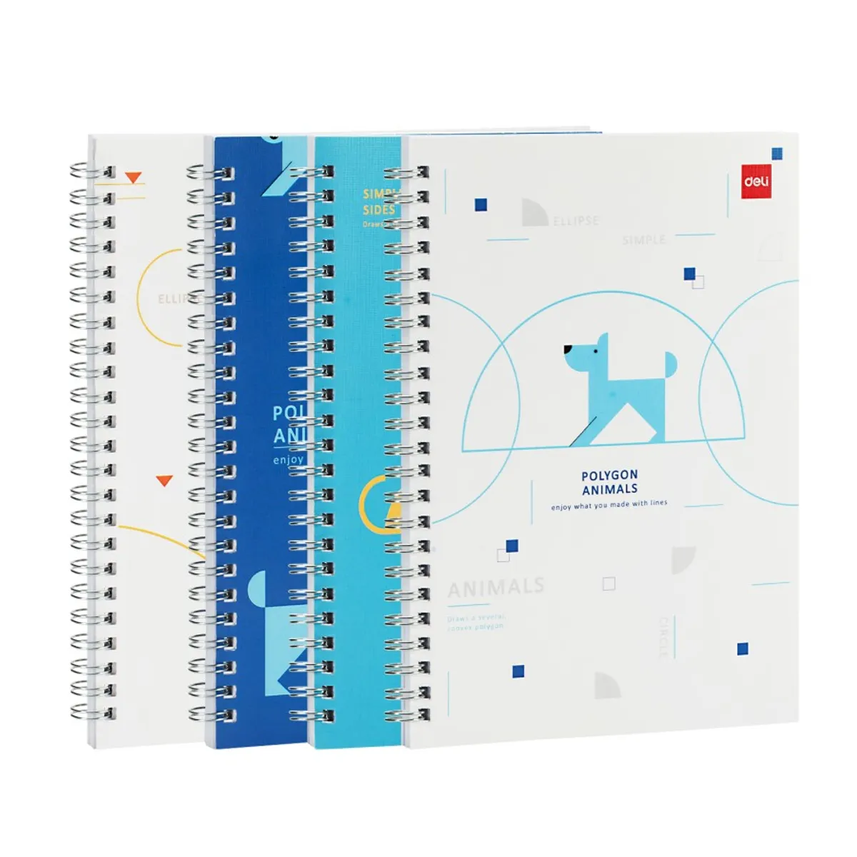Тетрадка със спирала Deli Animals ELA560, A5, 60 л., линиран офсет 70 г, корица ленен картон
