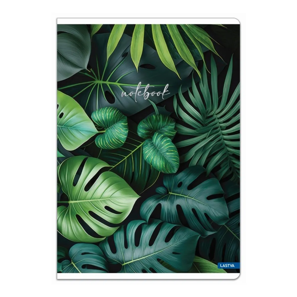 Тетрадка LASTVA BOTANICAL, A4, 52 л., линиран офсет 80 г, корица 300 г, мат ламинат, среб. фолио