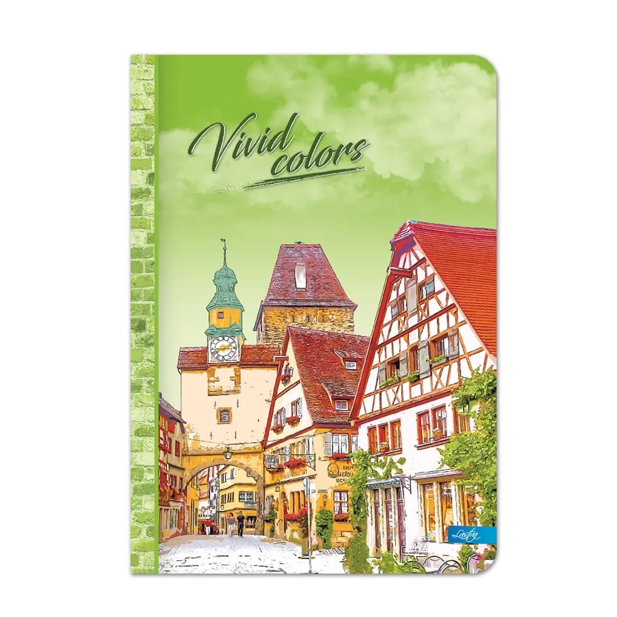 Тетрадка LASTVA Vivid colors, A5, 96 л., линиран офсет 70 г офсет, твърда корица мат ламинат, UV лак