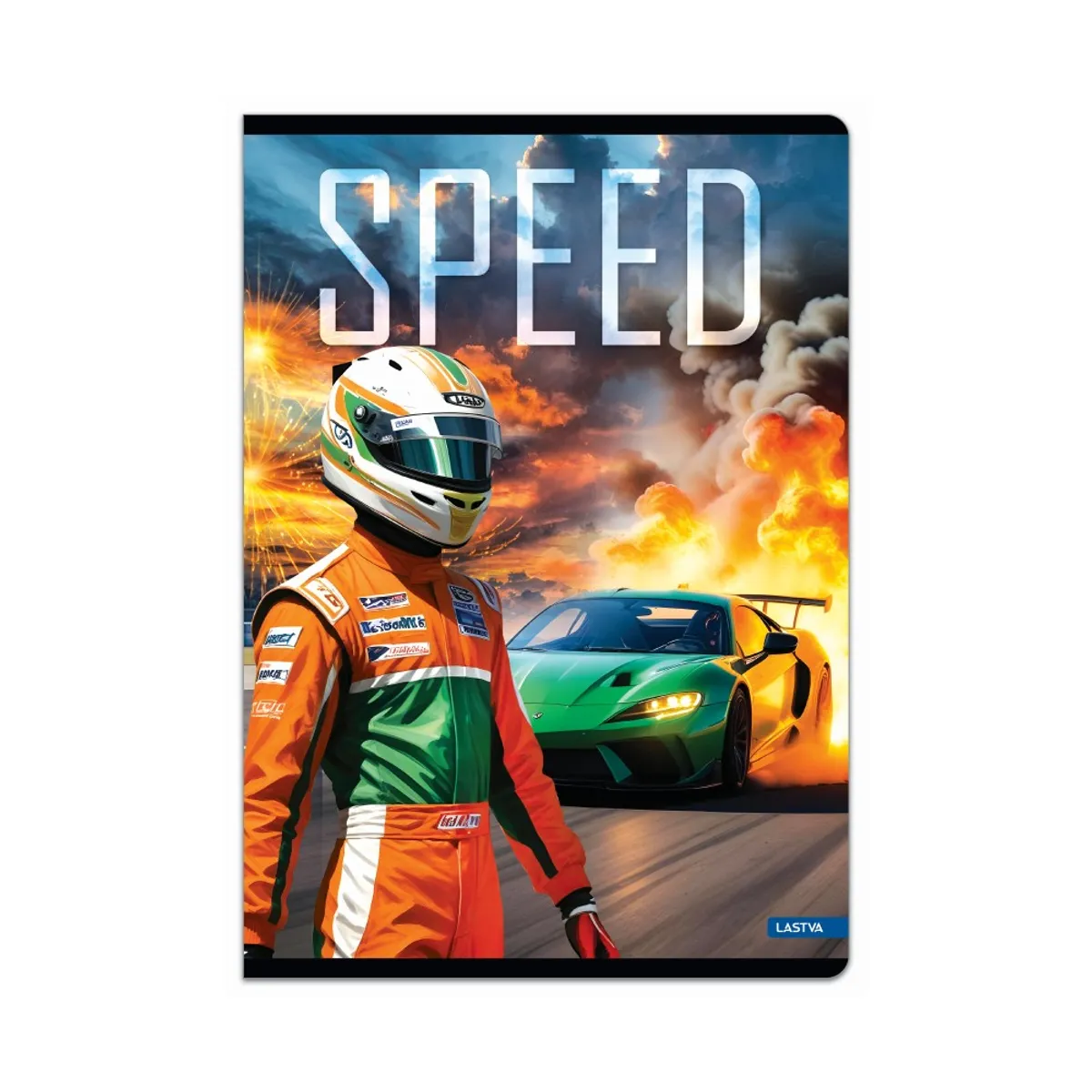 Тетрадка LASTVA Speed, A5, 52 л., линиран офсет 80 г, корица 300 г, мат ламинат, UV лак