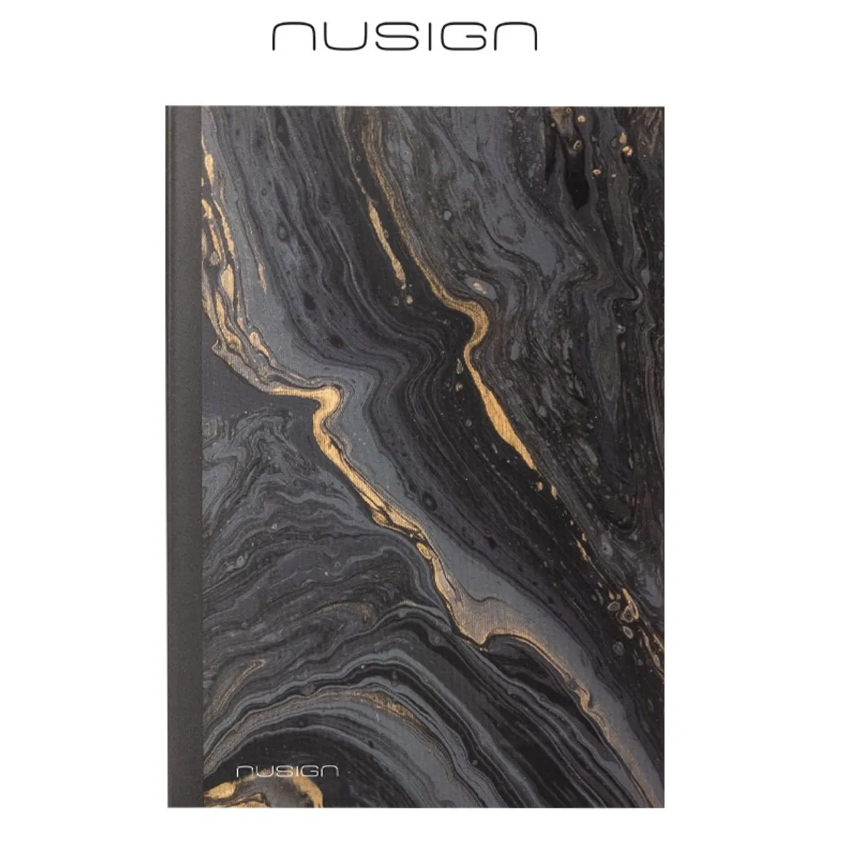 Бележник Nusign NF ENS601-C, A5, 96 л., линиран офсет шамоа 80 г, твърда корица, черен