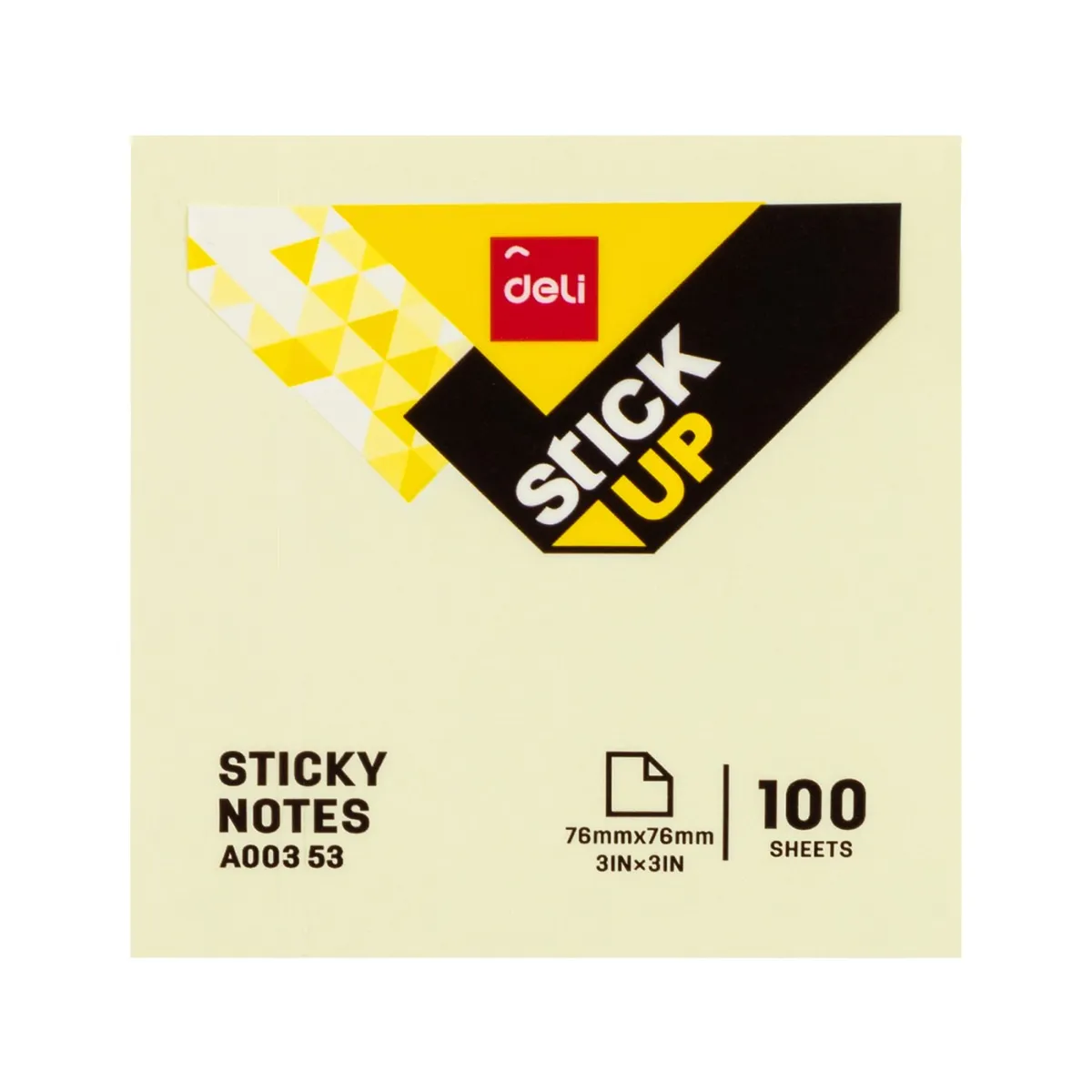 Самозалепващи листчета Deli Stick Up EA00353, 76х76 мм, 100 л., пастелно жълти