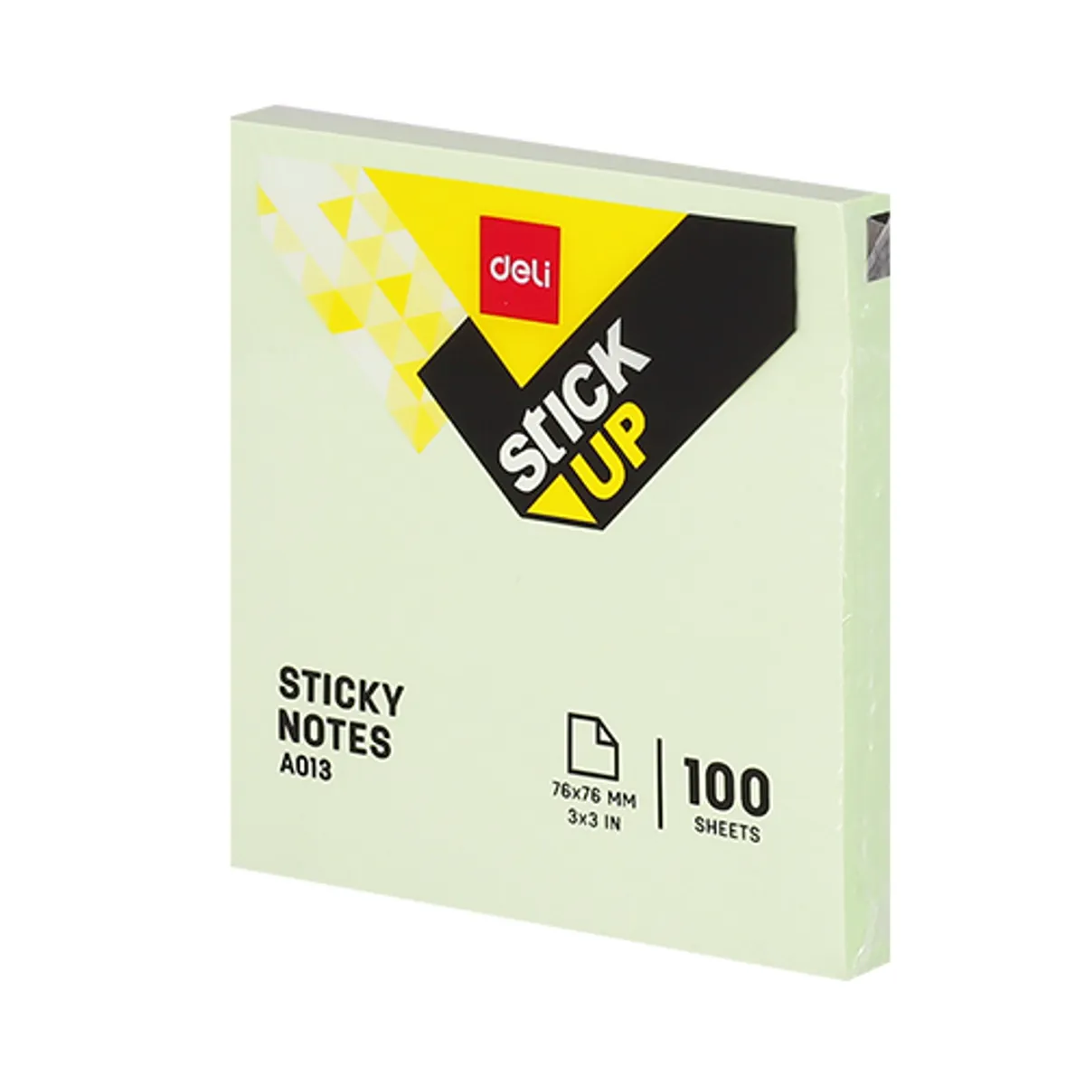 Самозалепващи листчета Deli Stick Up EA01303, 76х76 мм, 100 л., пастелно зелени