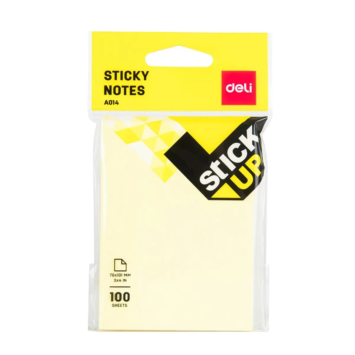 Самозалепващи листчета Deli Stick Up EA01402, 76х101 мм, 100 л., пастелно жълти