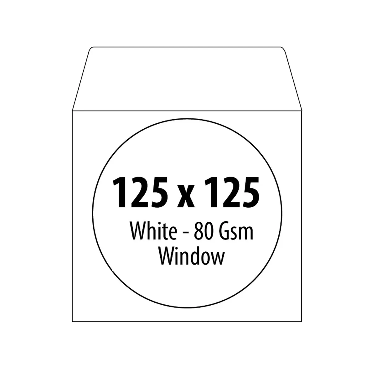 Плик за CD ZRS, 125х125 мм, с прозорец, 80 г, бял