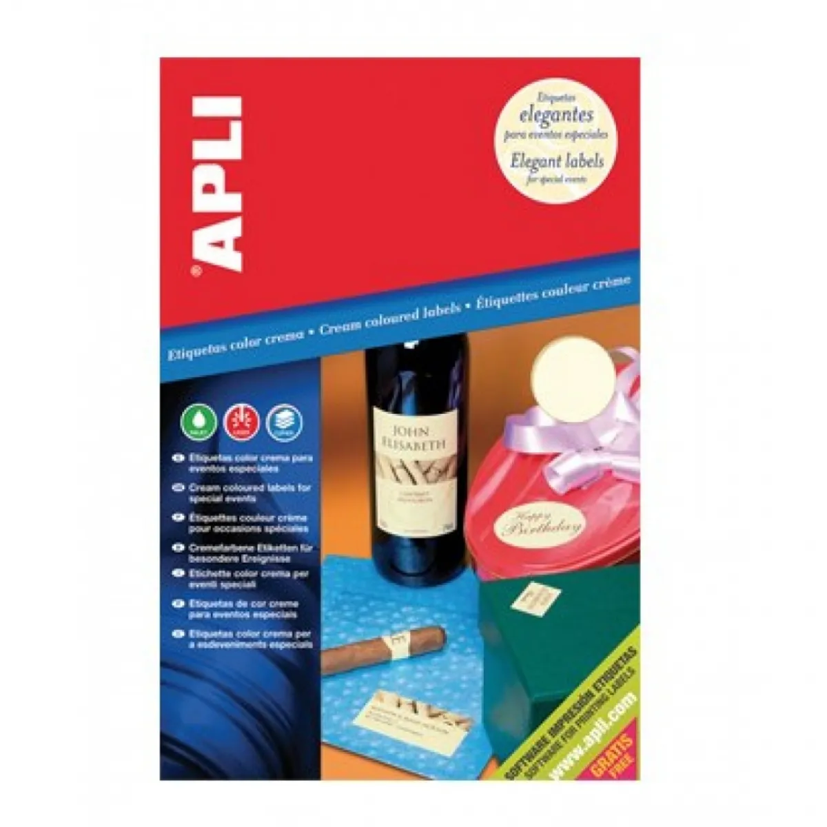 Самозалепващи етикети APLI, за пури, А4, 70х20 мм, 28 бр/л., 20 л.