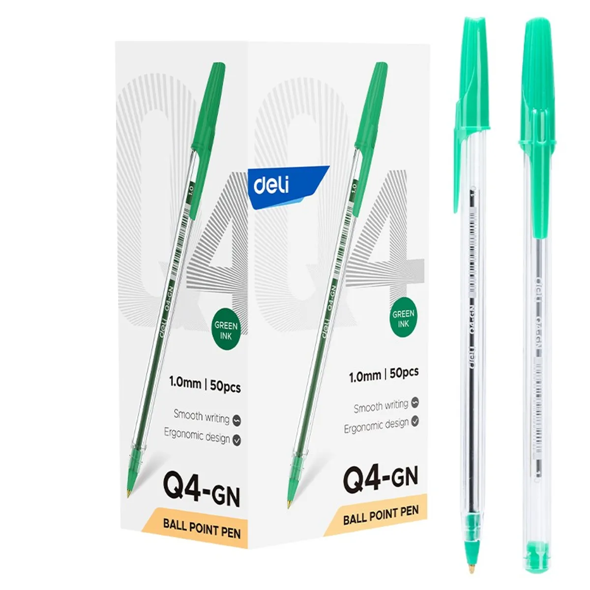 Химикалка Deli think EQ4-GN, 1 мм, зелена