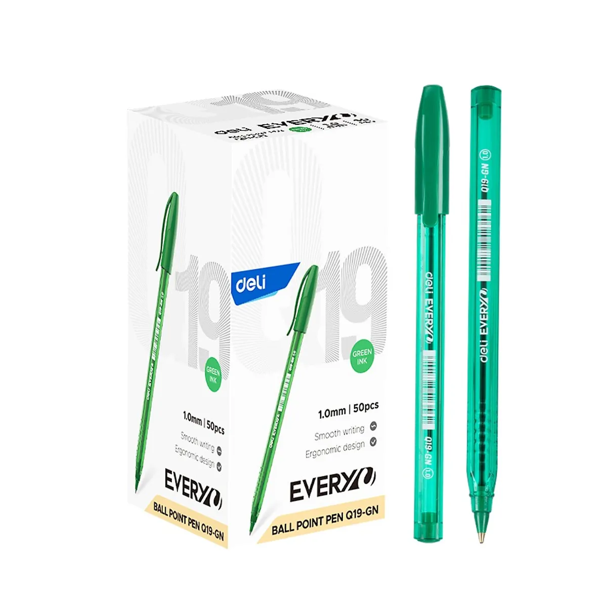 Химикалка Deli EveryU EQ19-GN, 1 мм, зелена