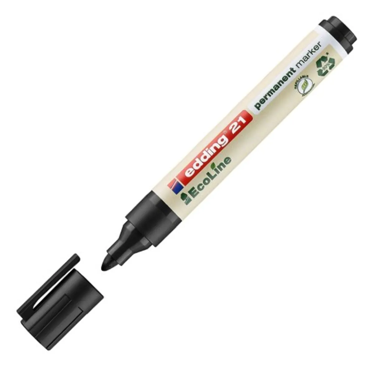 Перманентен маркер edding 21 EcoLine, объл връх 1.5-3 мм, черен