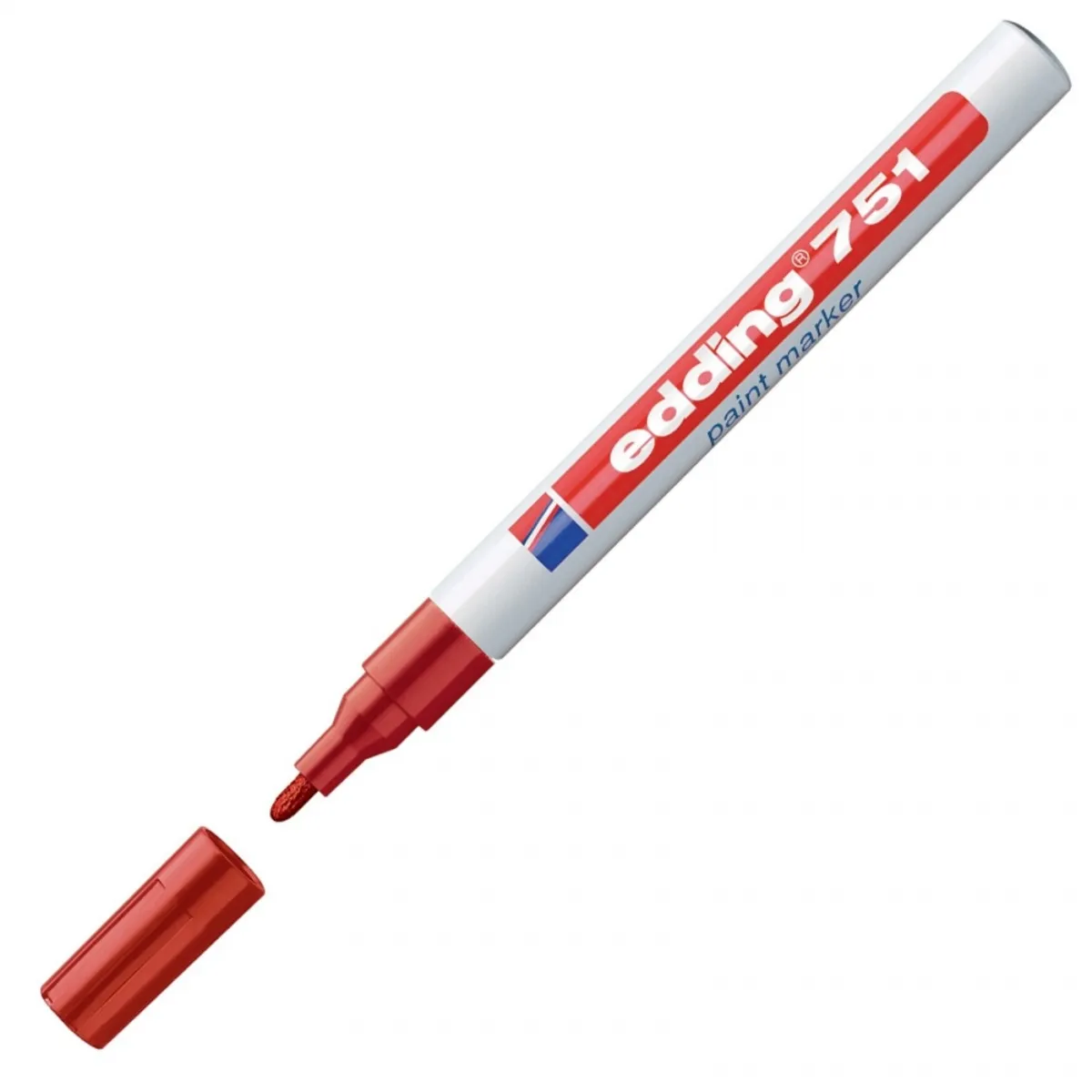 Paint маркер edding 751, объл връх 1-2 мм, червен