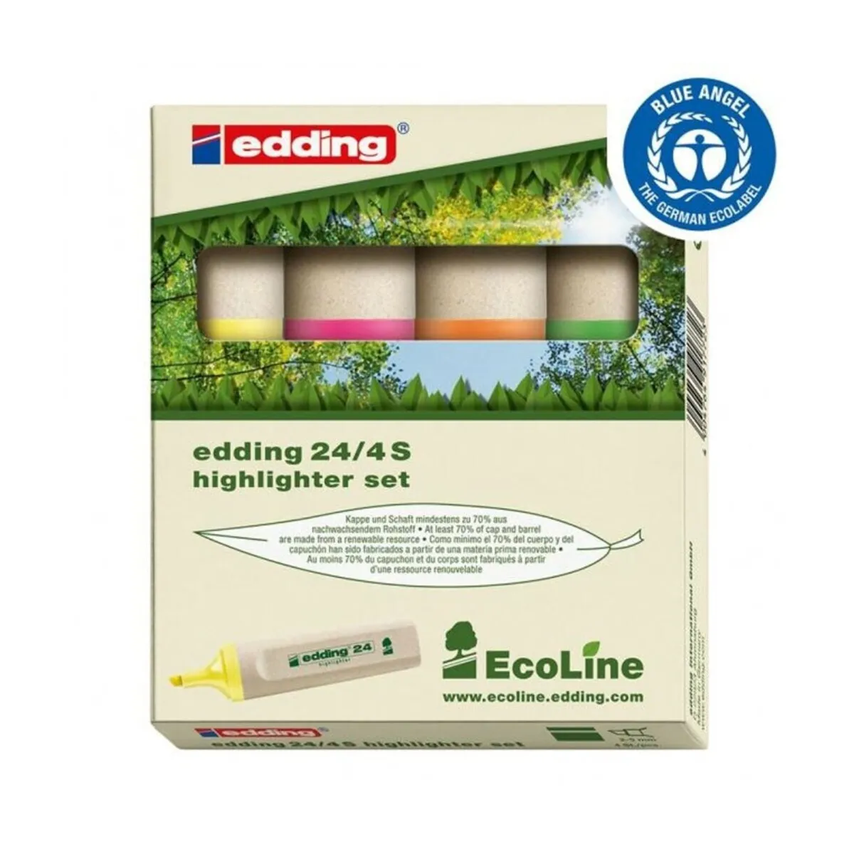 Комплект Текст маркер Edding EcoLine - 4 цвята