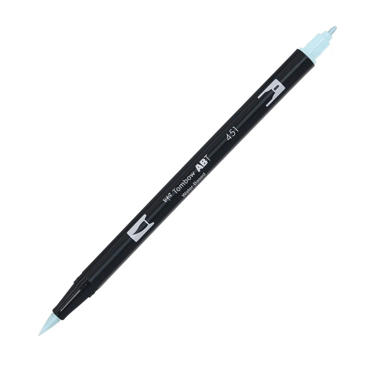 Aкварелен двувърх маркер Tombow ABT Dual Brush, четка 3.5 мм, връх 0.8 мм, 451 sky blue