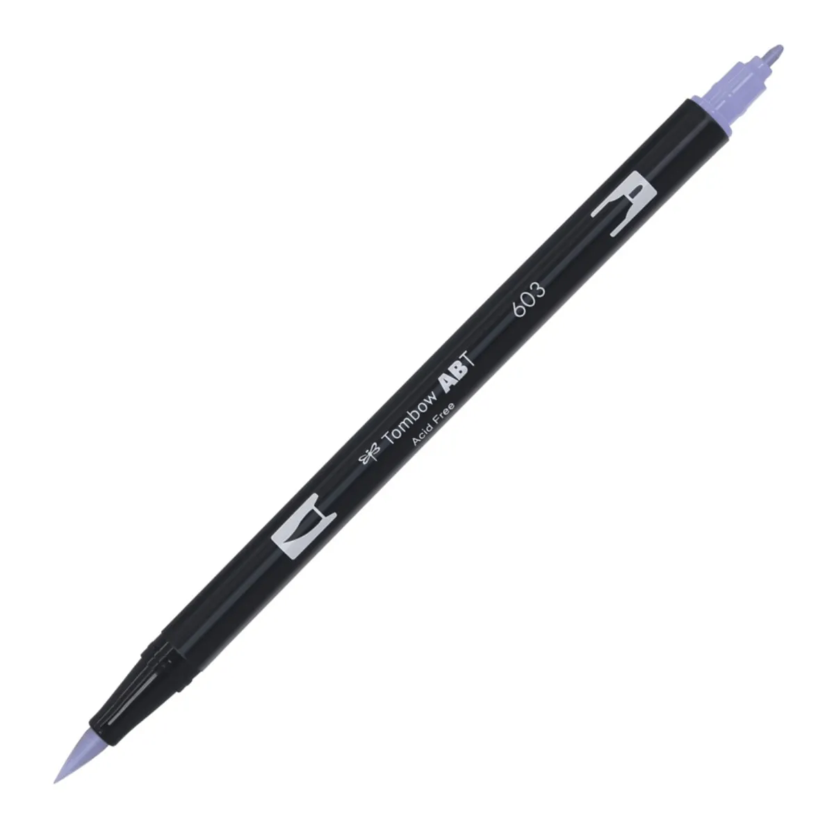 Aкварелен двувърх маркер Tombow ABT Dual Brush, четка 3.5 мм, връх 0.8 мм, 603 periwinkle