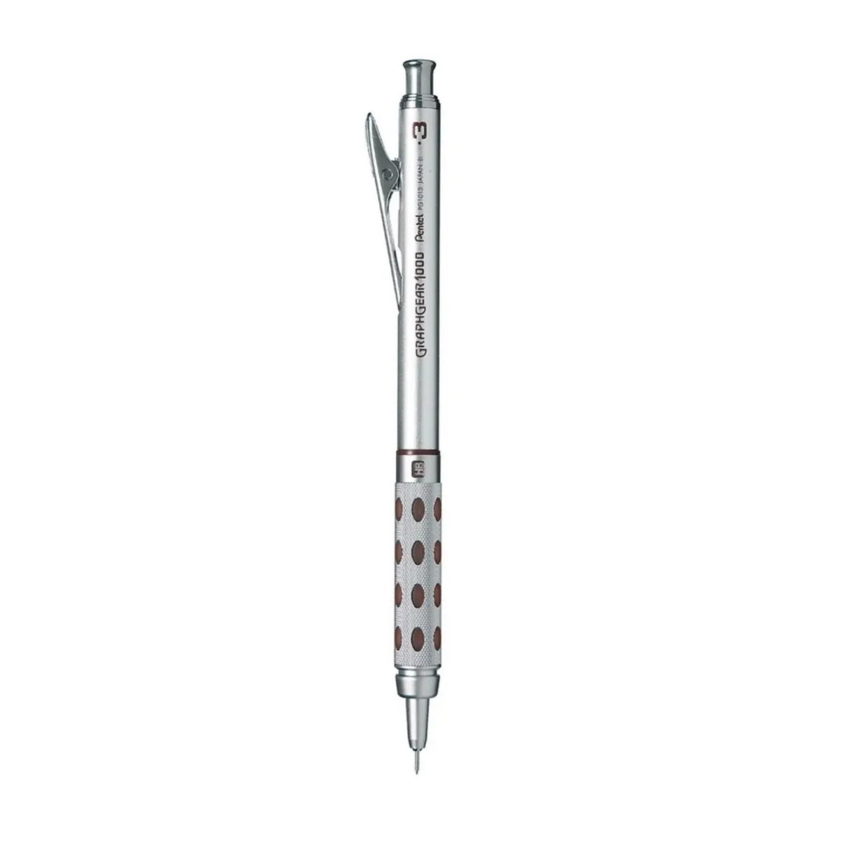 Автоматичен молив Pentel Graphgear 1000, метално тяло, с грип, 0.3 мм, сив