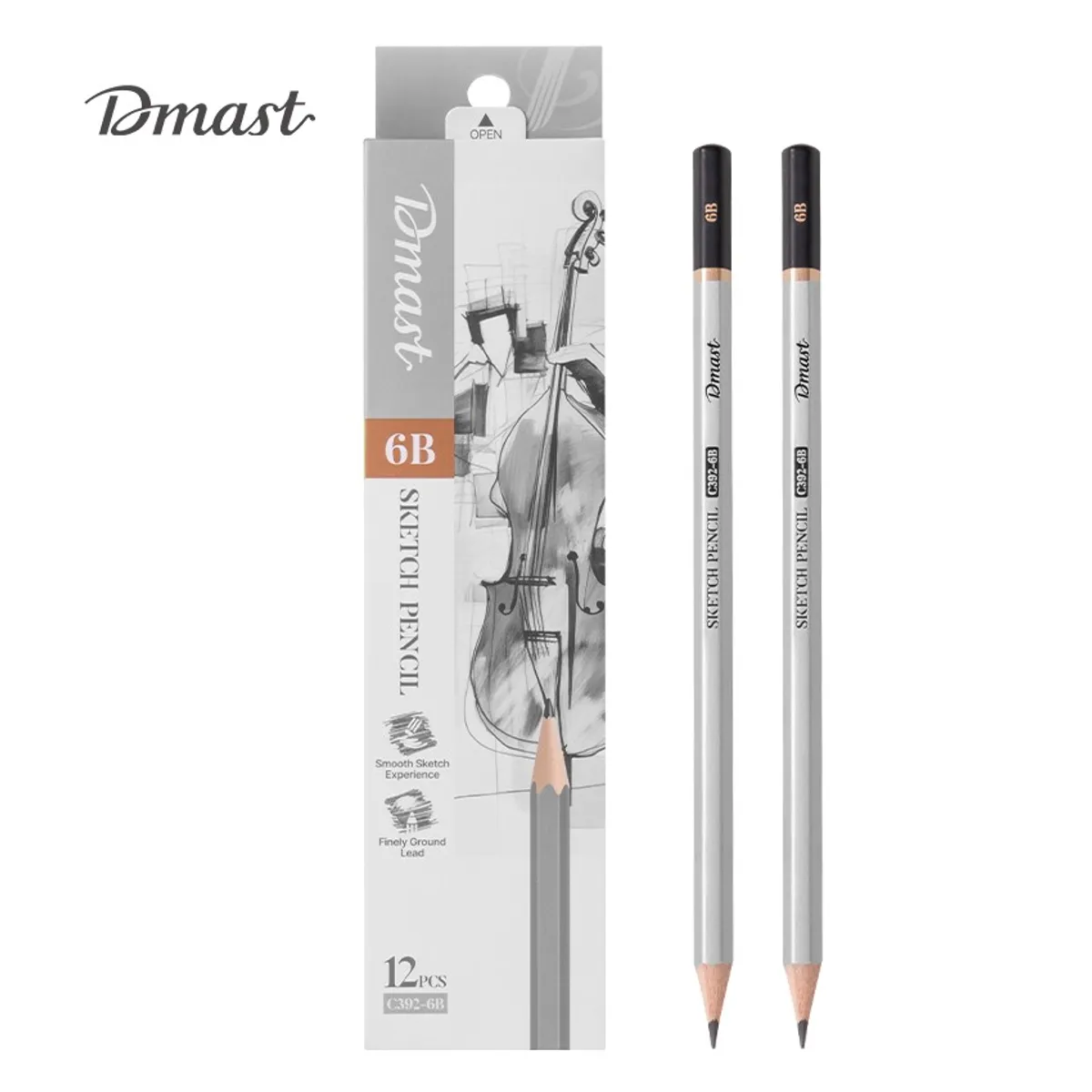 Молив без гума Deli Dmast EC392-6B, шестоъгълно тяло, 6B