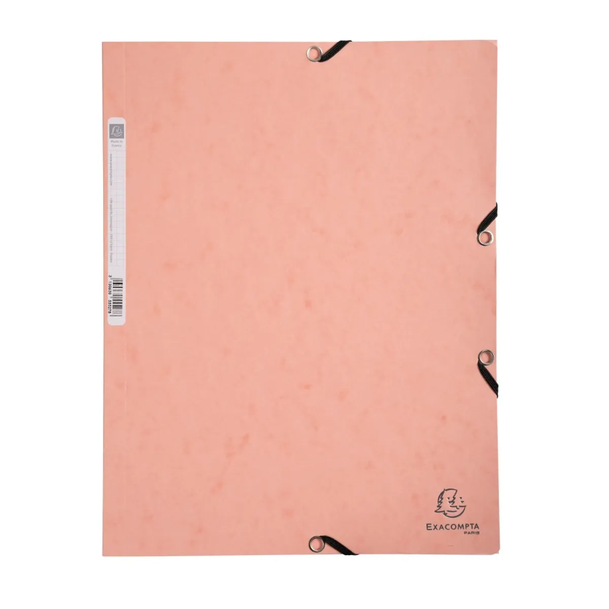 Папка с ластик и 3 капака EXACOMPTA AQUAREL, A4, Genuine картон 400 г, корал