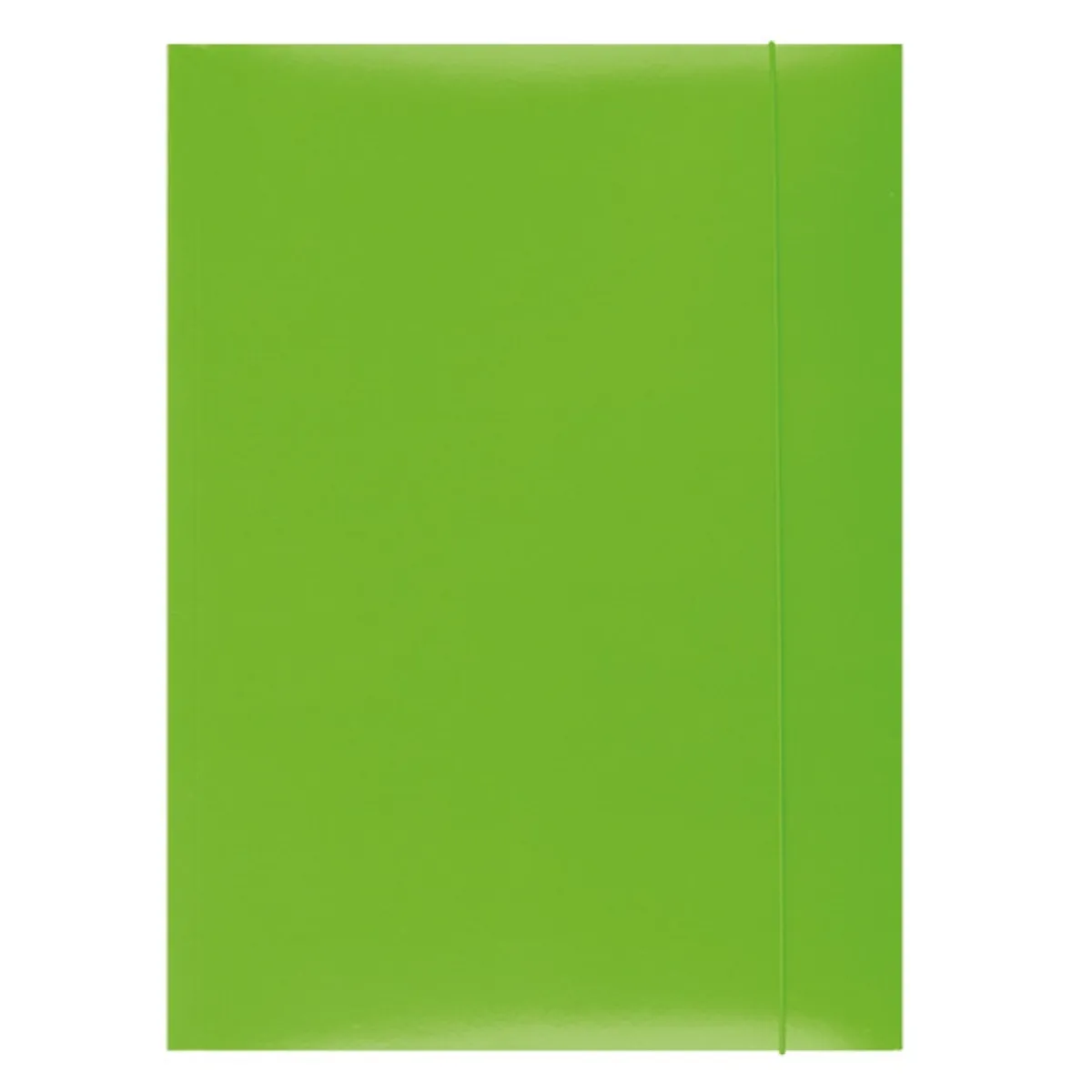 Папка с ластик и 3 капака OFFICE PRODUCTS, A4, картон 300 г с UV лак, зелена