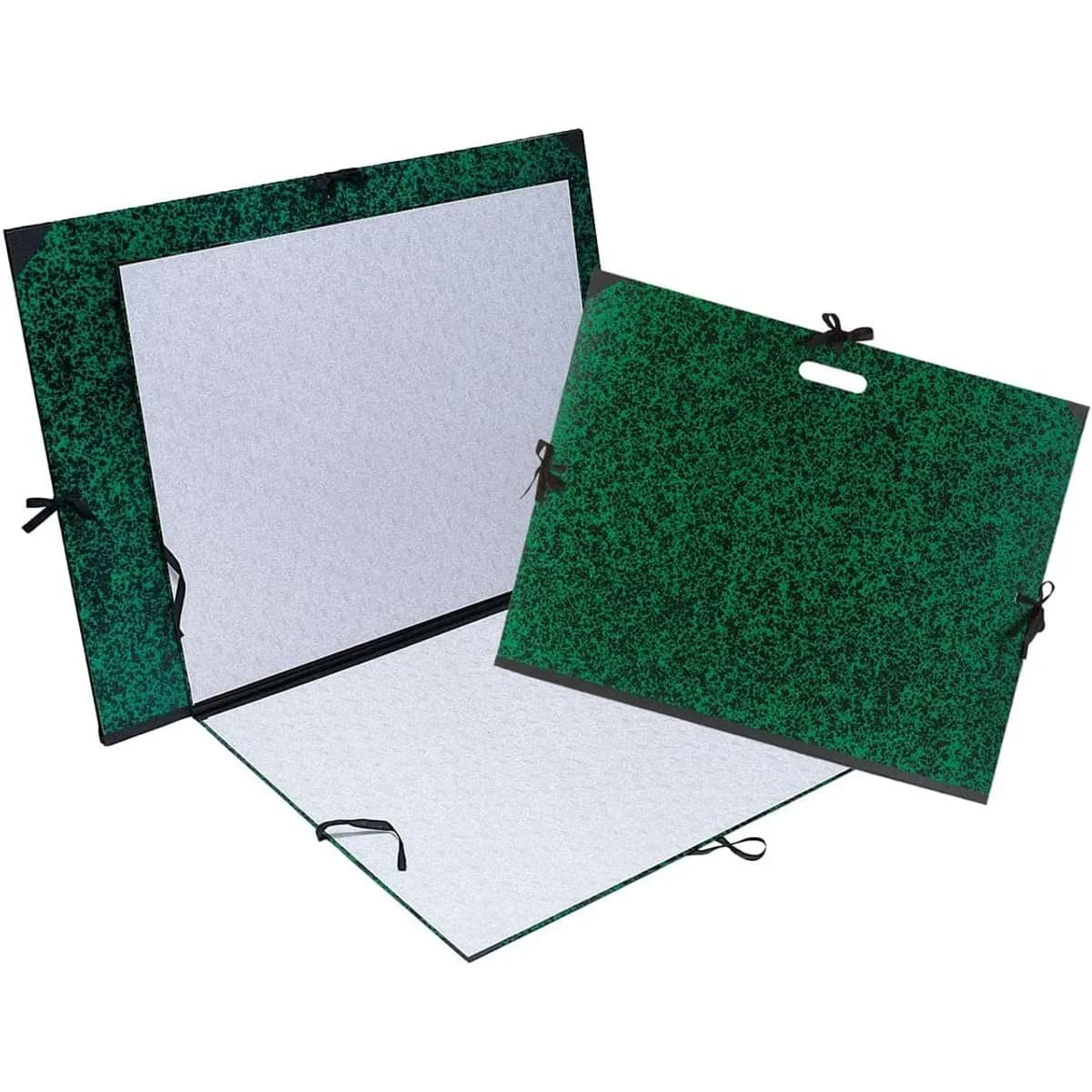 Папка за рисунки EXACOMPTA Marbled Green, 470х620 мм, А2, картон 1170 г, с текстилни връзки и гръб,