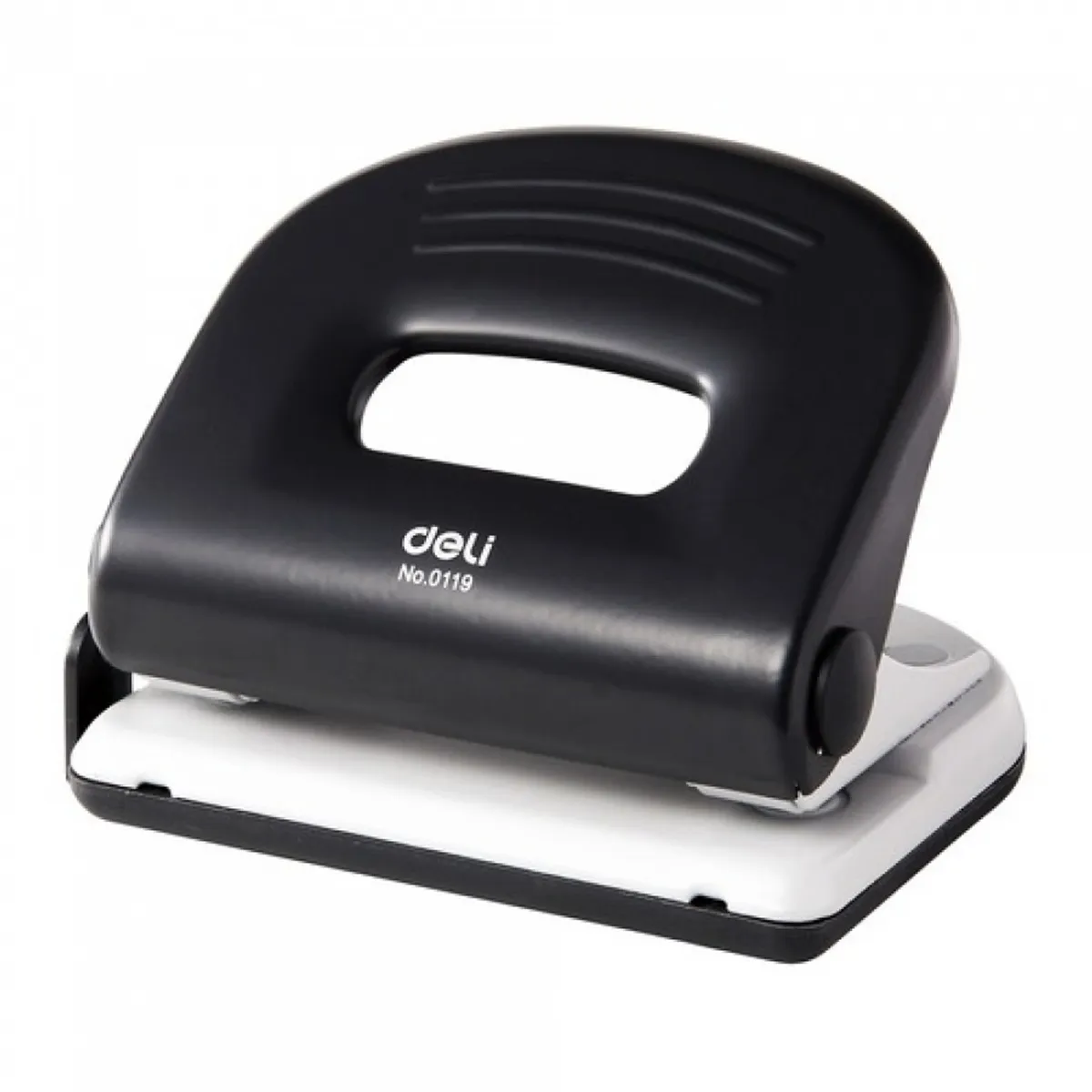 Перфоратор Deli Start, E0119, за 25 л.(80 г), с ограничител, метален, черен
