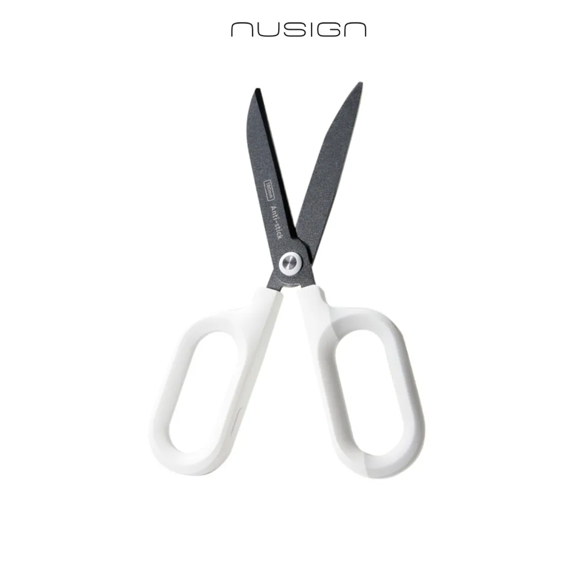 Ножица Nusign Classic EQG157, 180 мм, сиви остриета с тефлоново покритие, симетрични дръжки, бяла