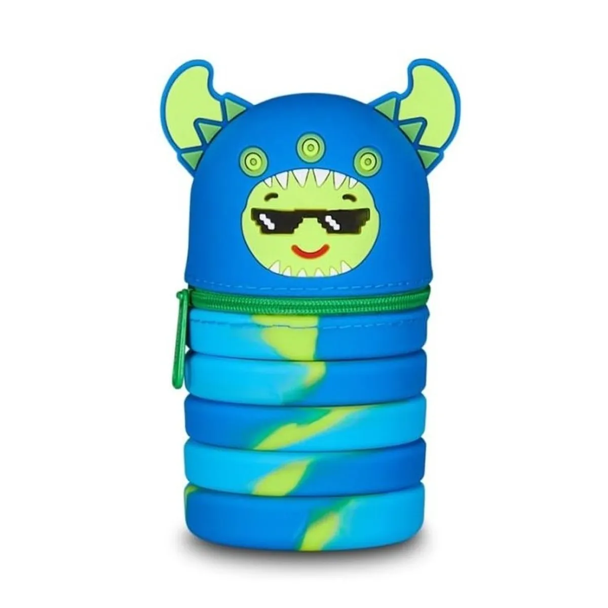 Силиконов несесер MITAMA BOOM! Monster Boy, разтягащ се, d7см, 13-20 см, синьо чудовище