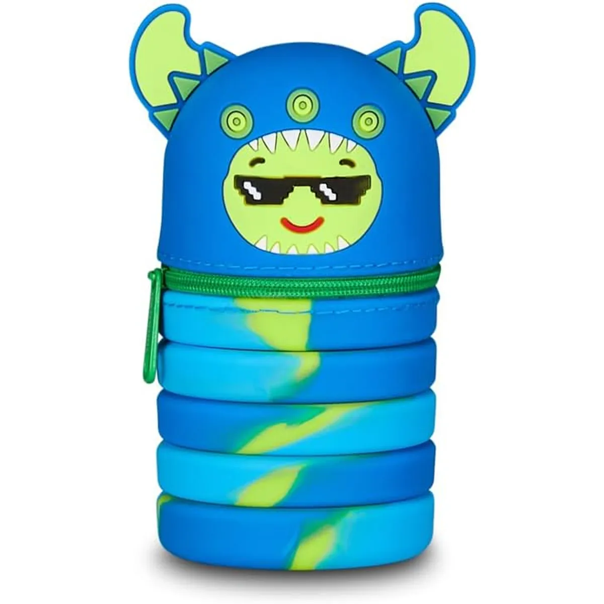 Силиконов несесер MITAMA BOOM! Monster Boy, разтягащ се, d7см, 13-20 см, синьо чудовище