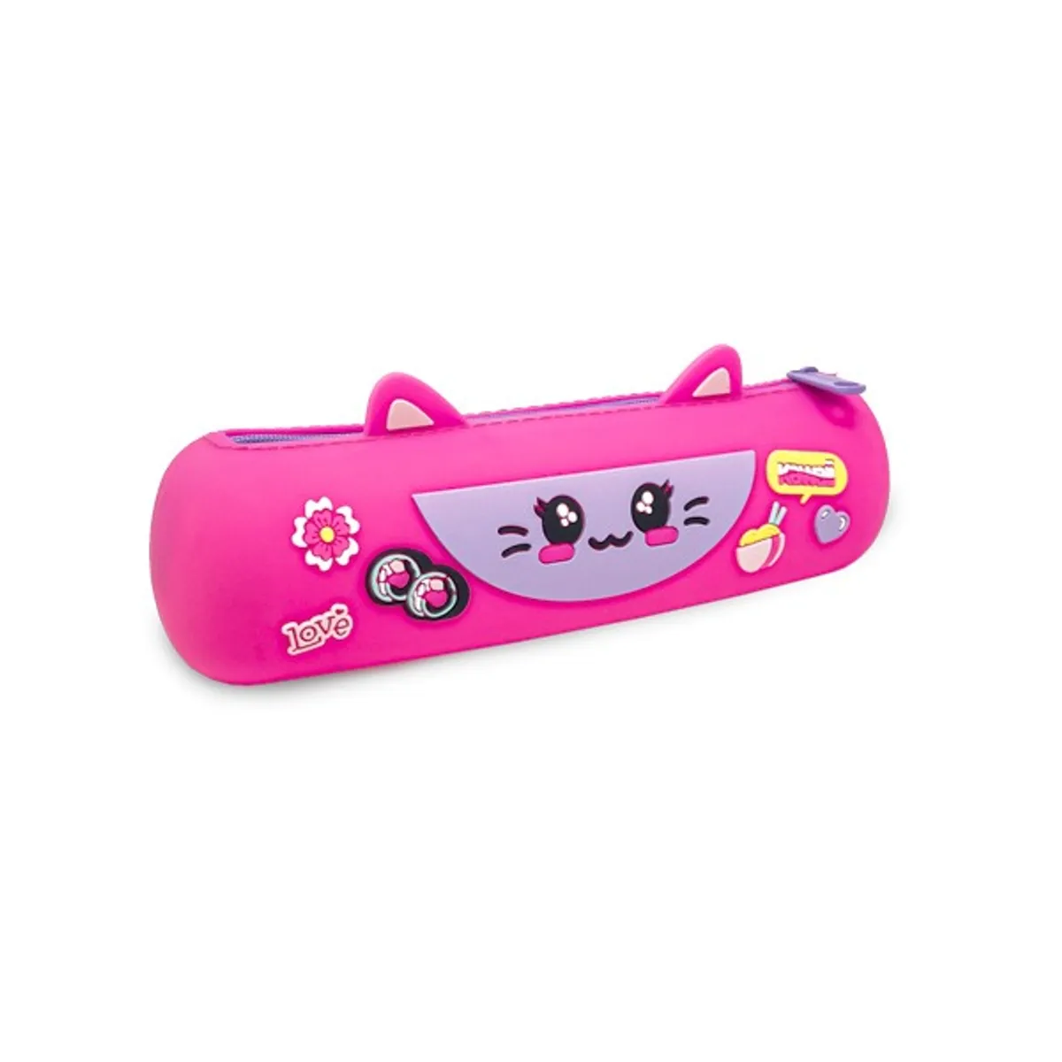 Силиконов несесер MITAMA MITAMINI Pink Sushi, с цип, 22х6.5 см, розов