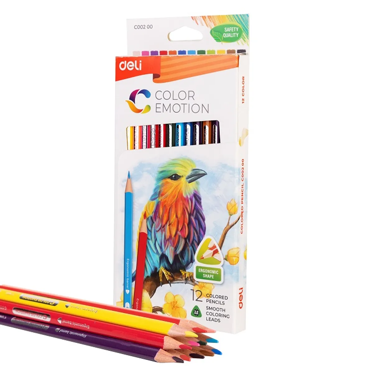 Цветни моливи Deli Color Emotion -12 цв.-дълги