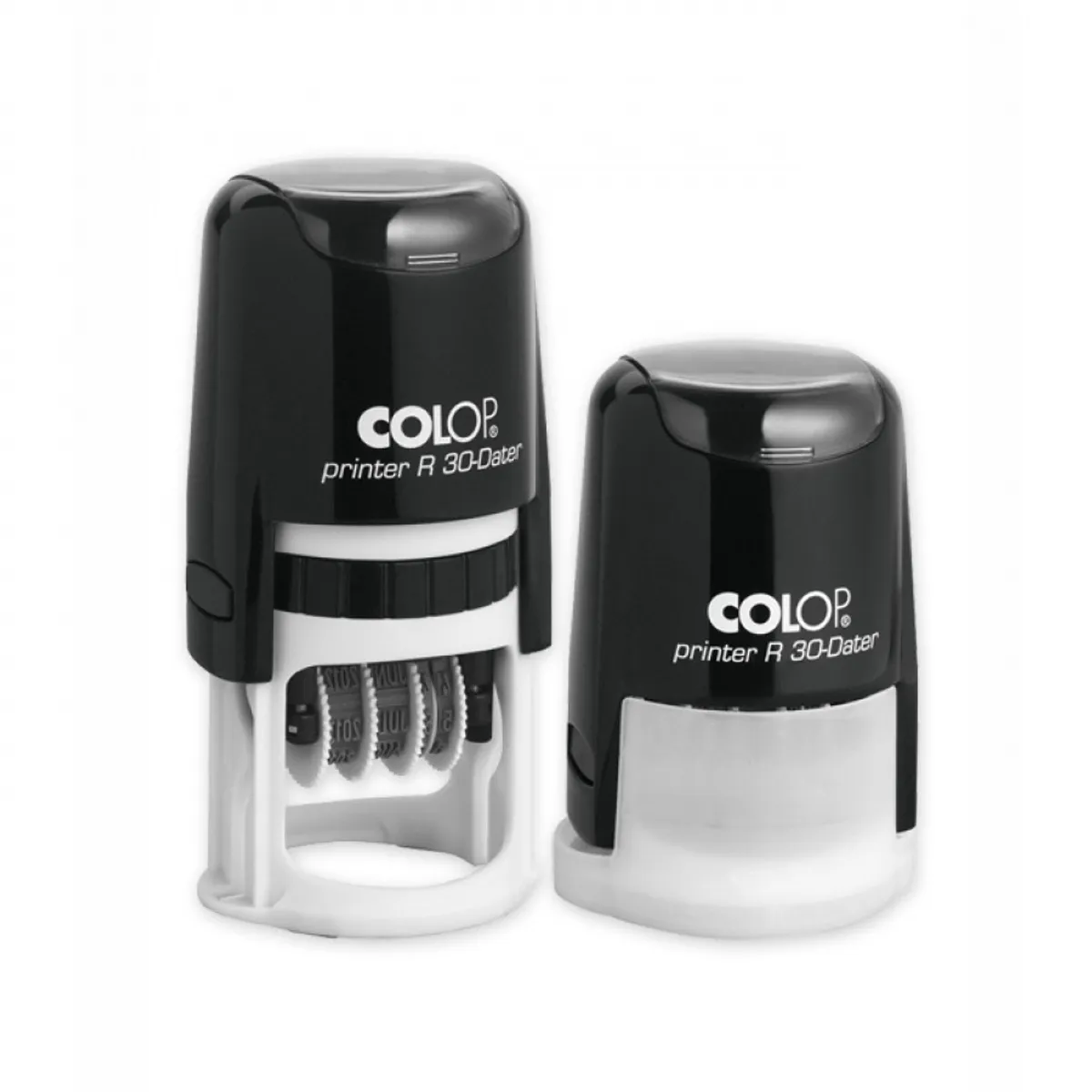 Датник Colop Printer R30, с цифри, височина на шрифта 4 мм, клише D30 мм, син тампон