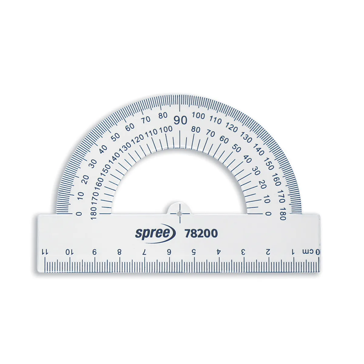 Транспортир Spree прозрачен, 180°, 11 см