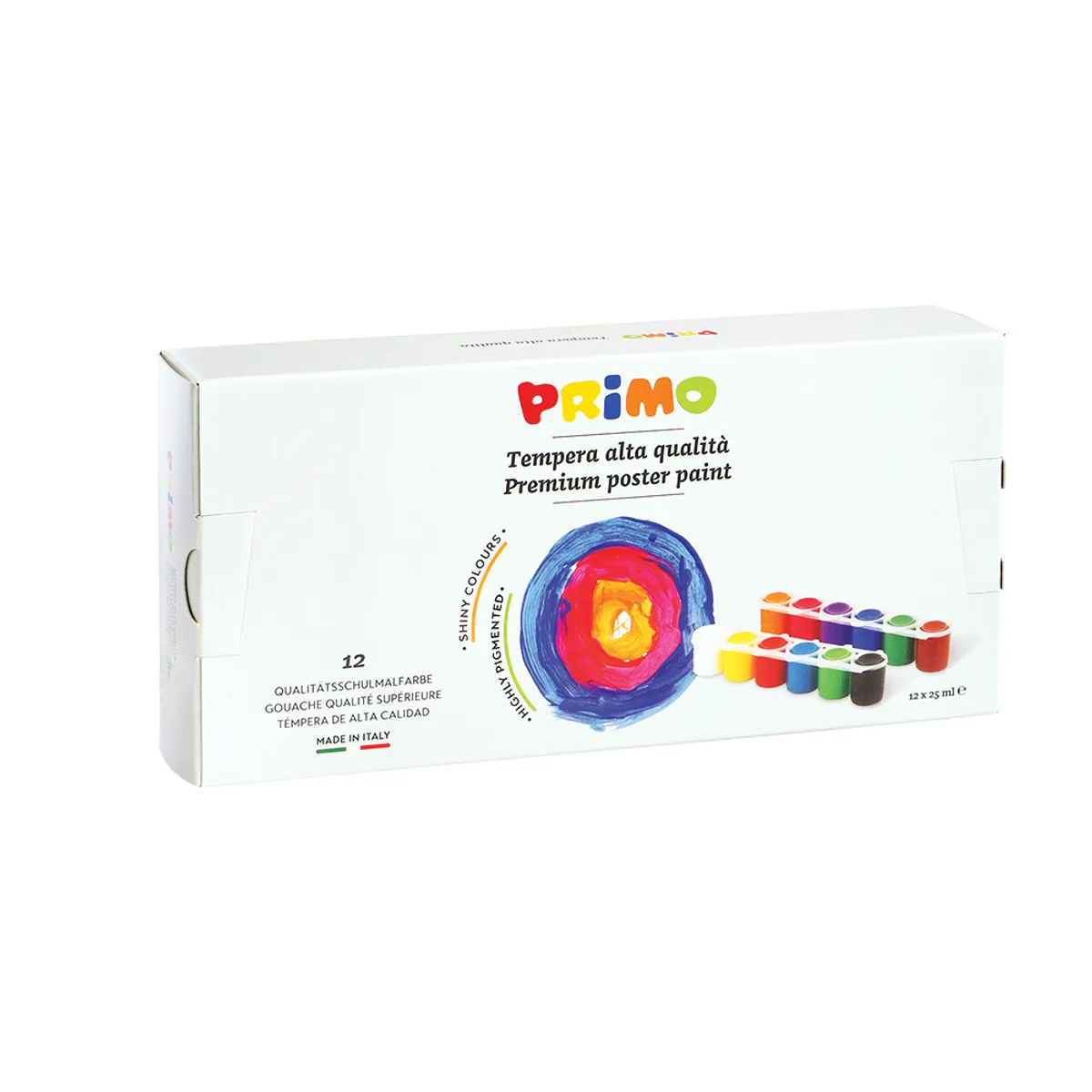 Темперни бои Primo 12 цвята х 25 мл.-бурканчета