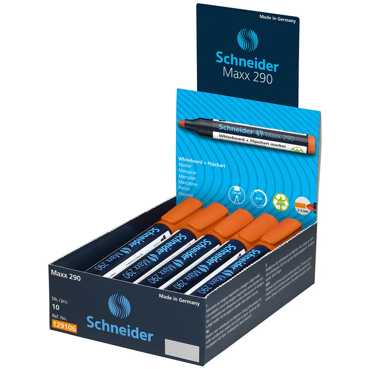 Маркер Schneider Maxx290-бяла дъска-объл-оранжев