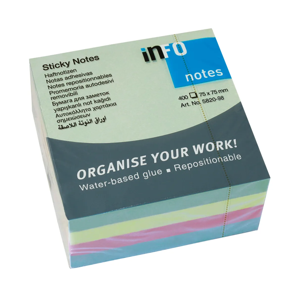 Листчета лепящи Info Notes 4 цв. пастел - 400 л.