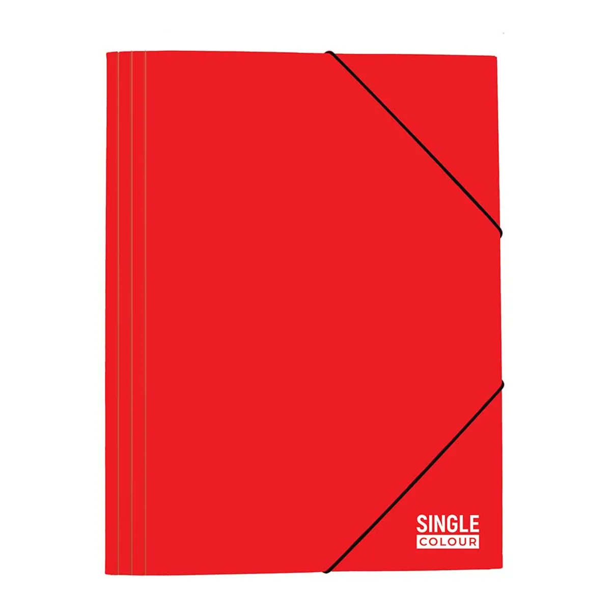 Папка с ластик Single Colour 260х340 мм червена, картон