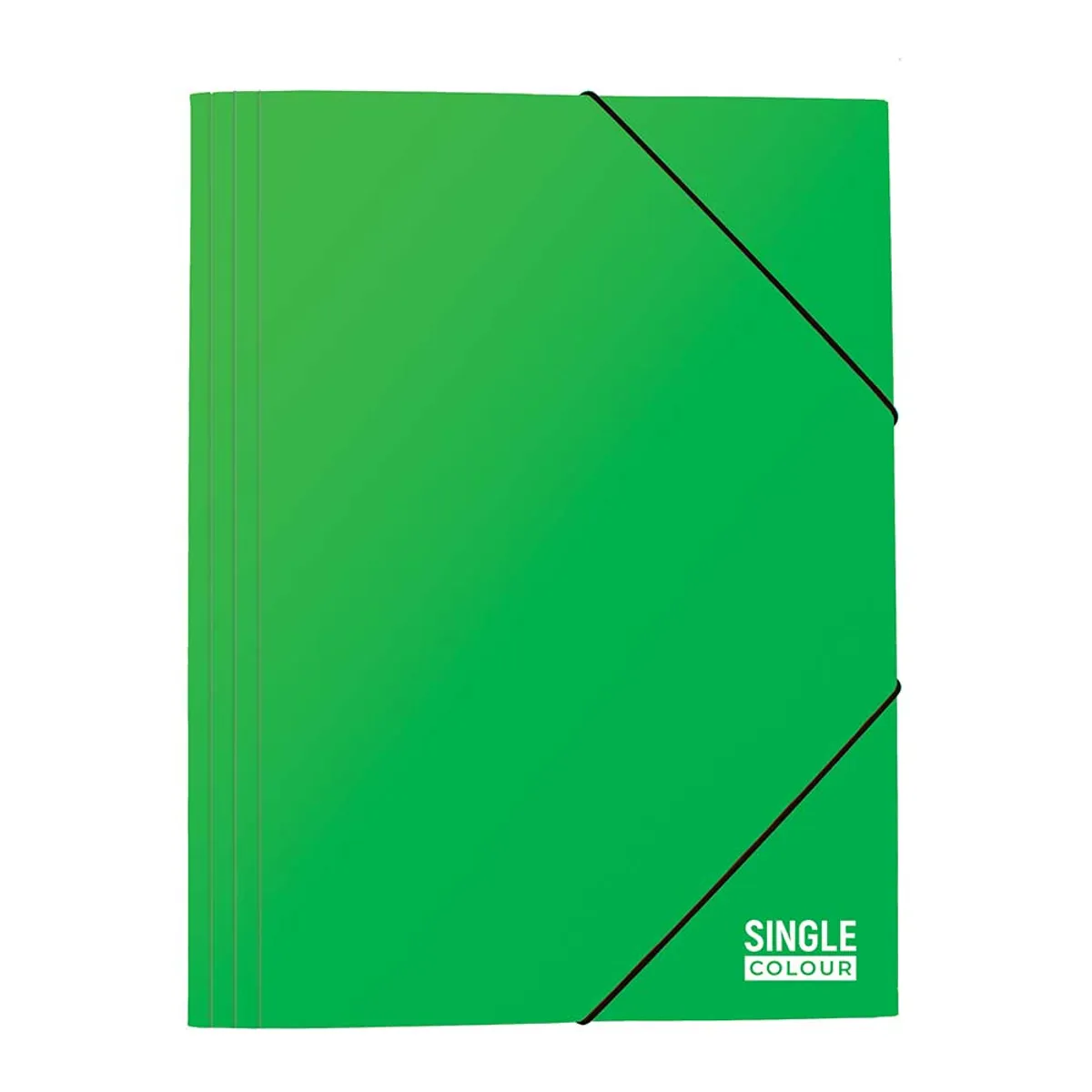 Папка с ластик Single Colour 260х340 мм зелена, картон