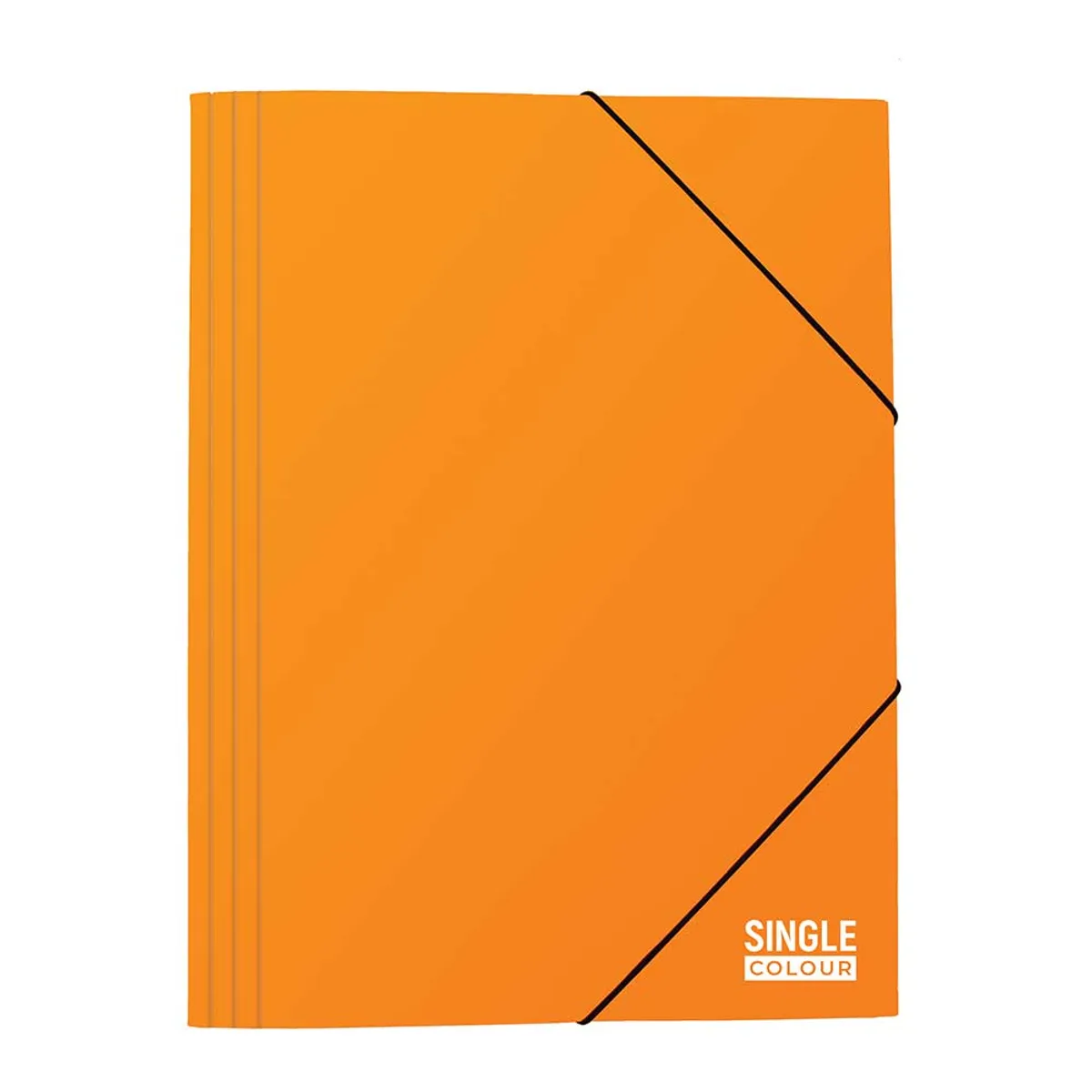 Папка с ластик Single Colour 260х340 мм оранж, картон