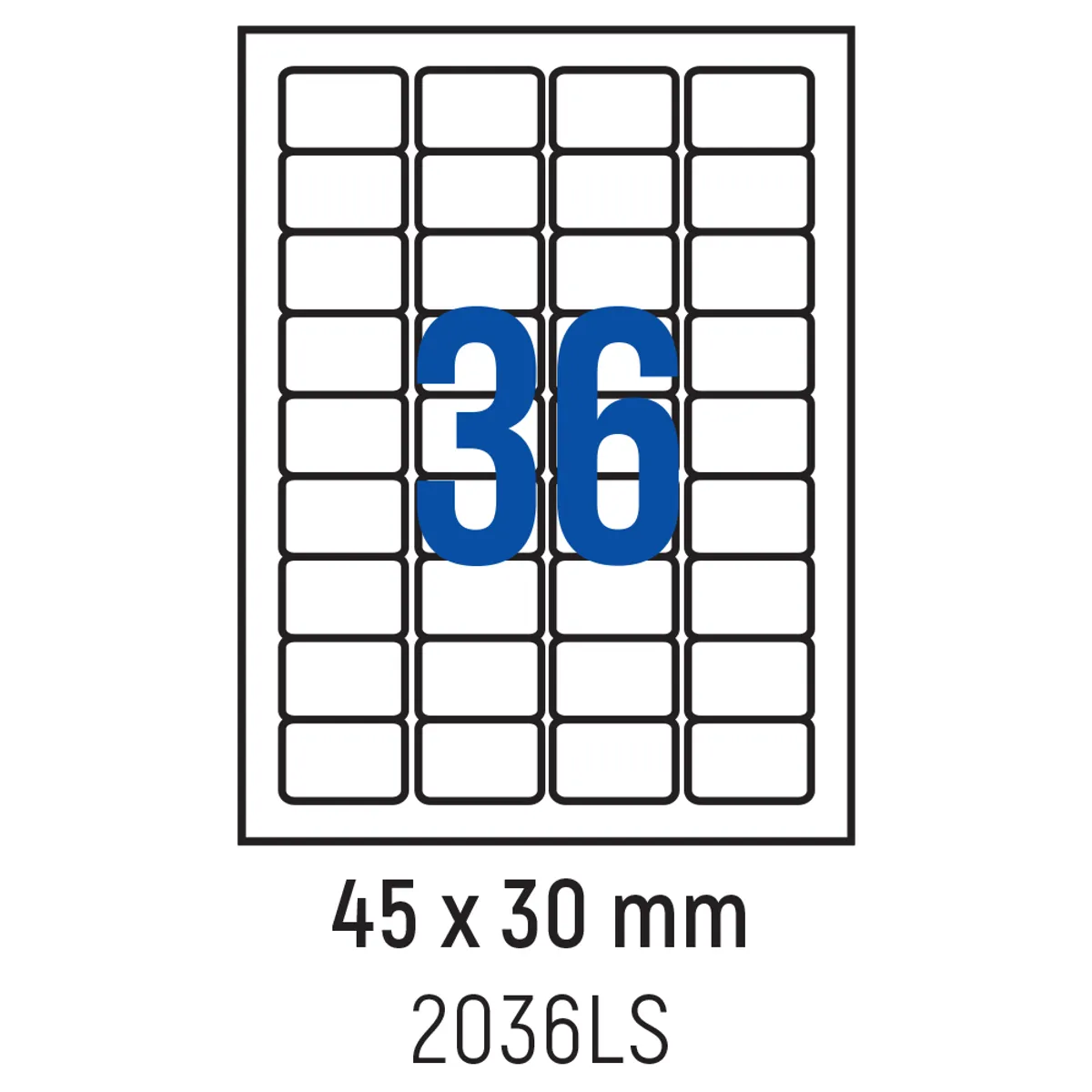 Етикети лепящи Spree, 36 бр.,45х30 мм,100 л