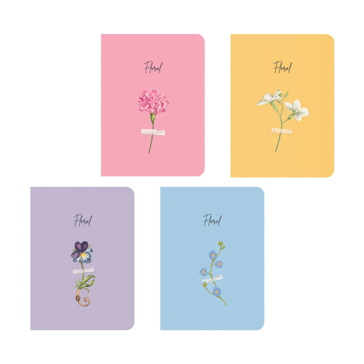 Тефтер Spree A6 мат Floral, 40 л. ред, шит с кон