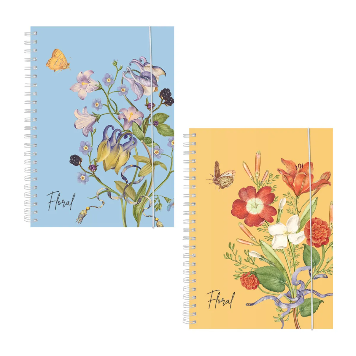 Тетрадка Spree Floral PPL - А5, 80 л, мека спир.