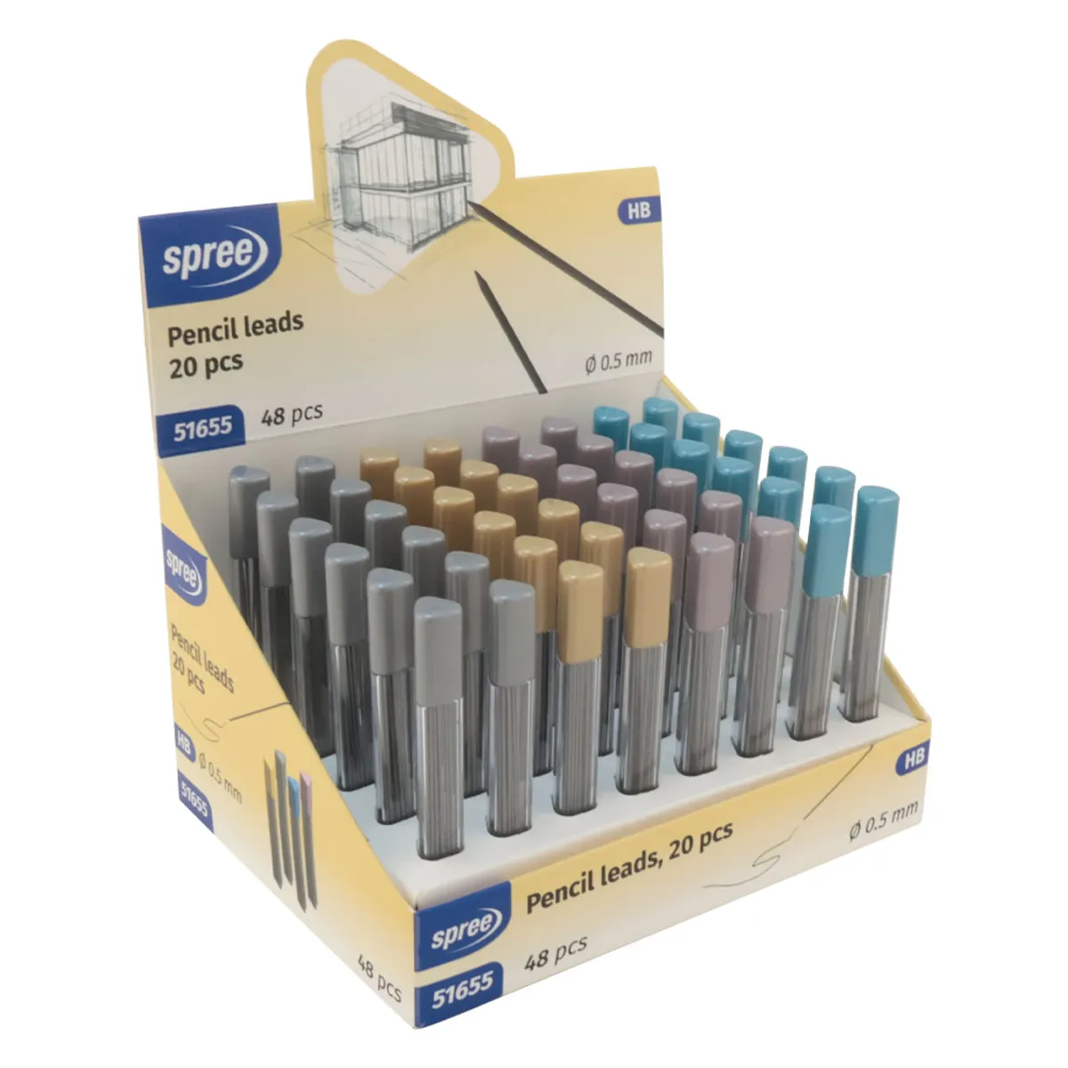Мини за авт.молив Spree 90mm - 0.5 - HB - 20 бр.
