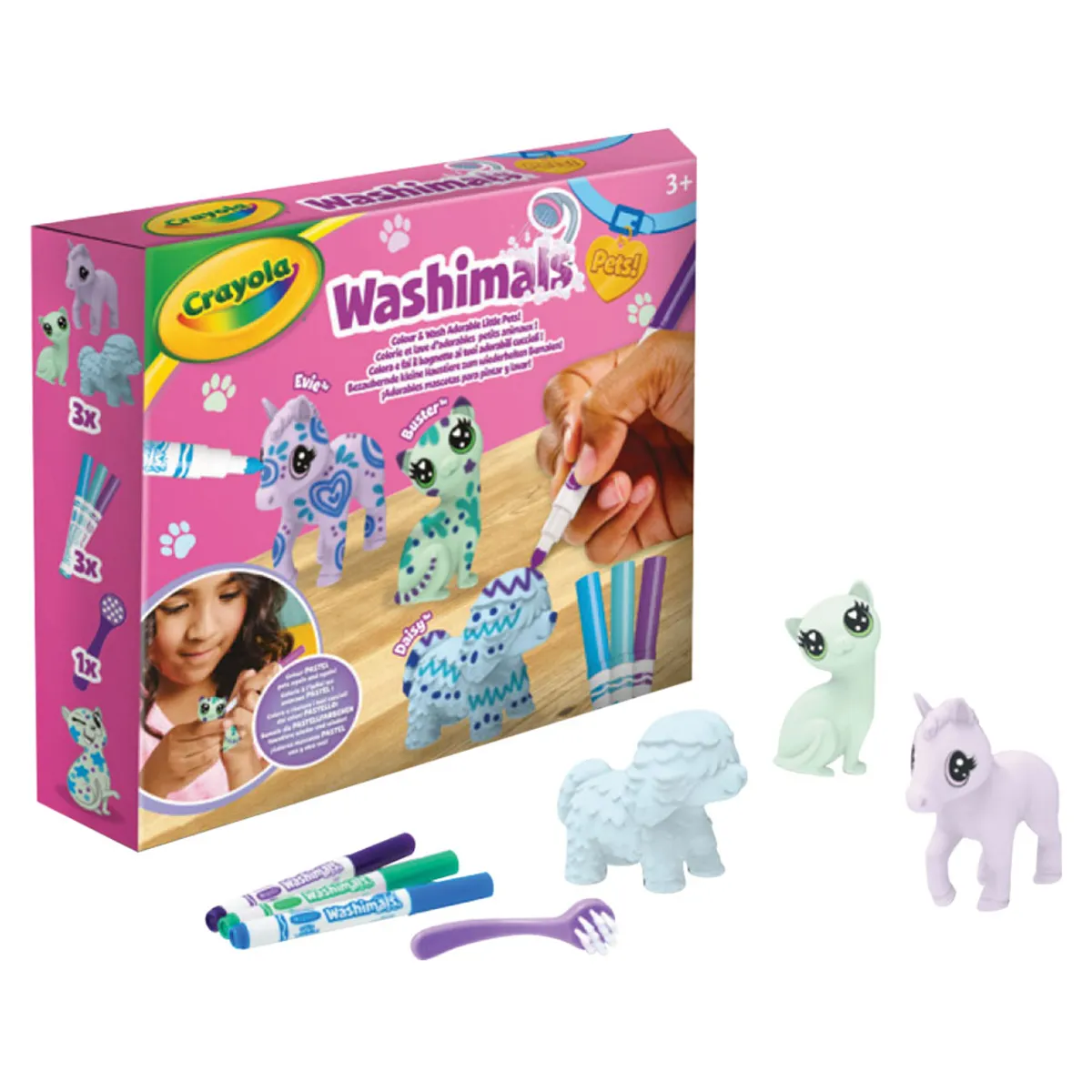 Фигури за оцветяване 3 бр пастелни Washimals