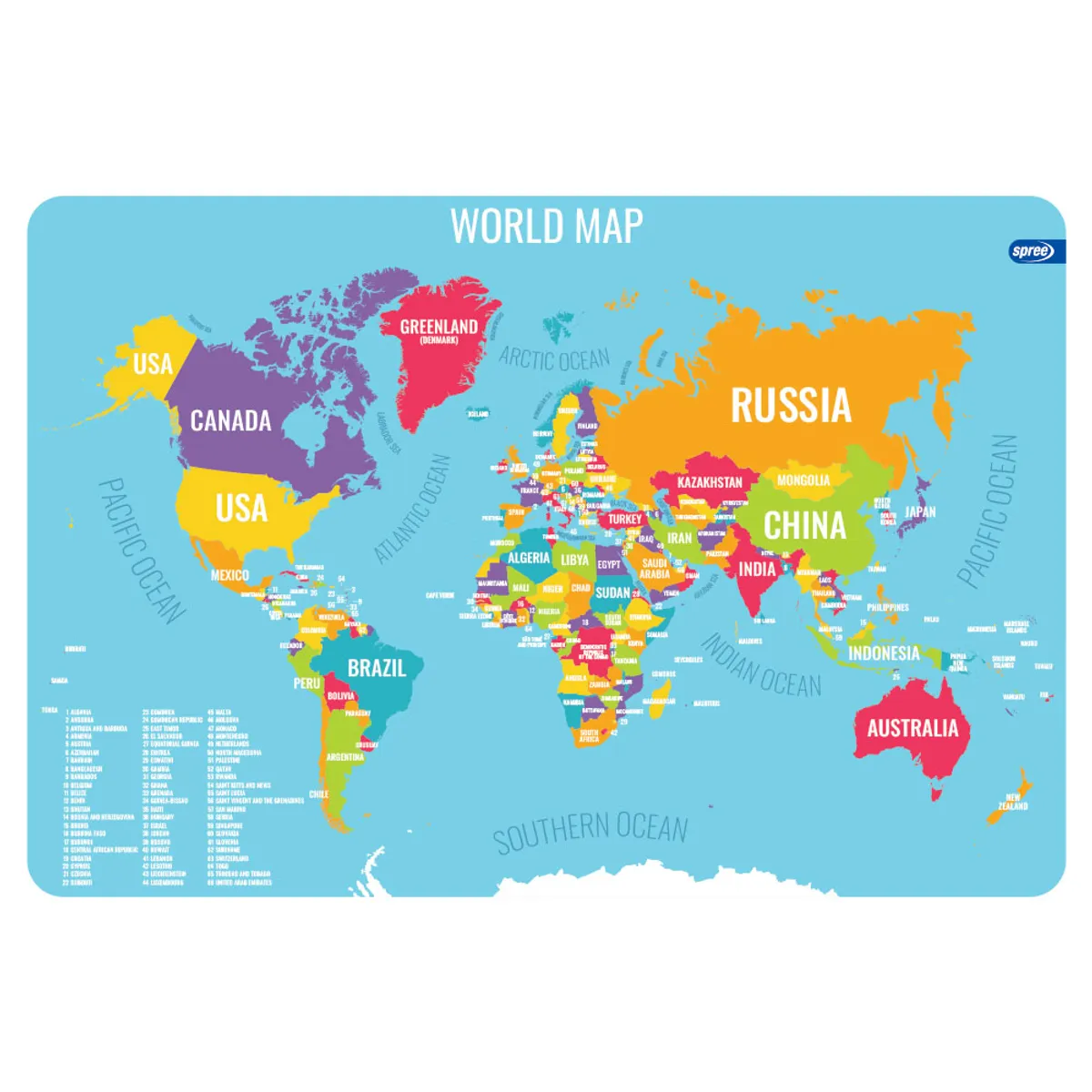 Подложка за бюро PP, World, 43х29 см