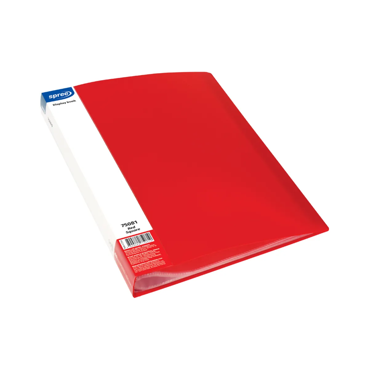 Папка с 80 джоба, A4 PP, червена, Square