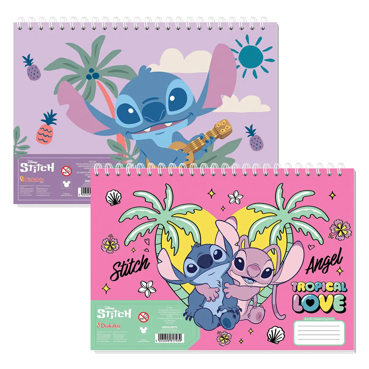 Скицник за оцветяване A4, Lilo & Stitch, 30 л.