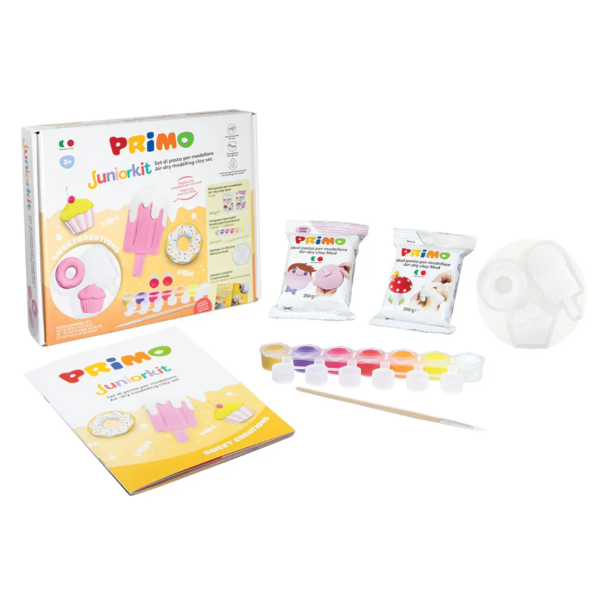 Комплект за моделиране с глини, шаблони и бои +8, Juniorkit Sweet